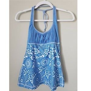 Lululemon Blue Floral Built in Bra Sports Top